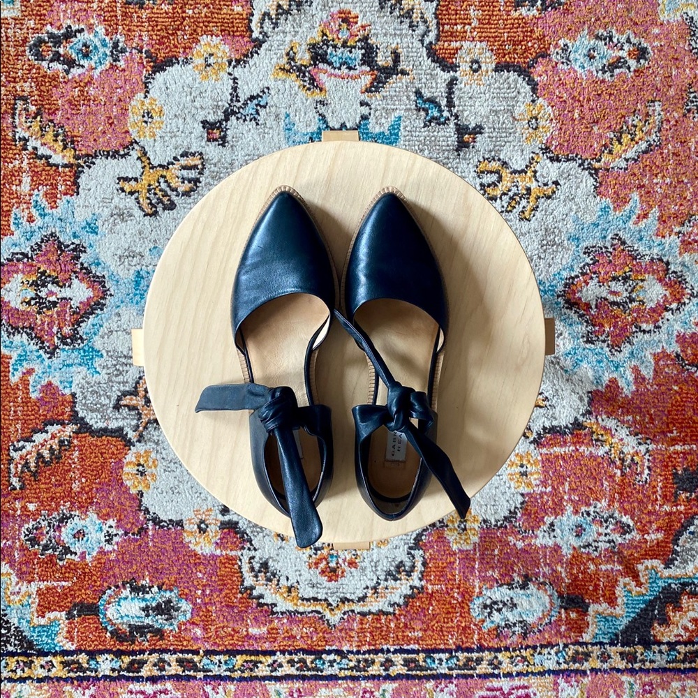 Designer Knotted Flats with Marble Platform Sole